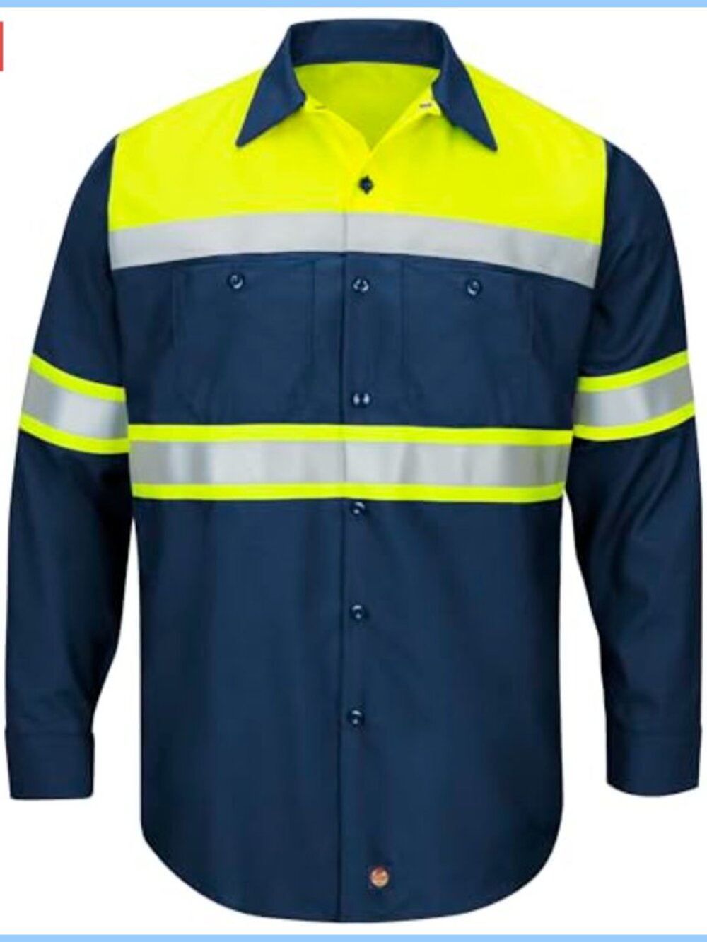 Hi-Vis Long Sleeve Ripstop Work Shirt Mens Safety Shirt